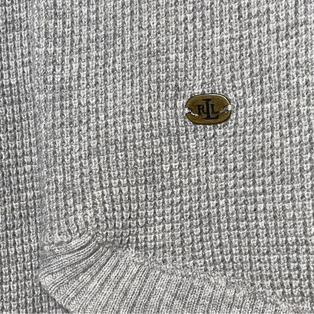 LAUREN RALPH LAUREN Knit Pullover Long Sleeve Hoodie Grey Size Small Petite - Picture 8 of 8